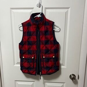 J. Crew Red and Navy Puffer Vest